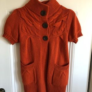 Warm orange spring cardigan M